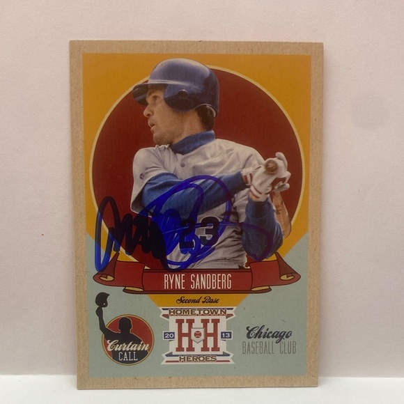 2013 Panini Hometown Heroes Ryne Sandberg Curtain Call #CC13 IP Auto (062) - Picture 1 of 3